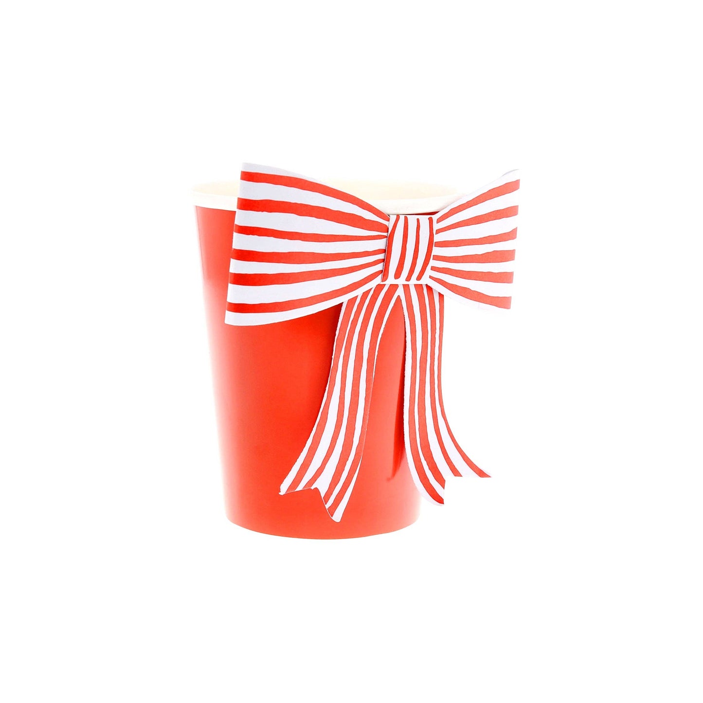 Red & White Stripy Bow Cups