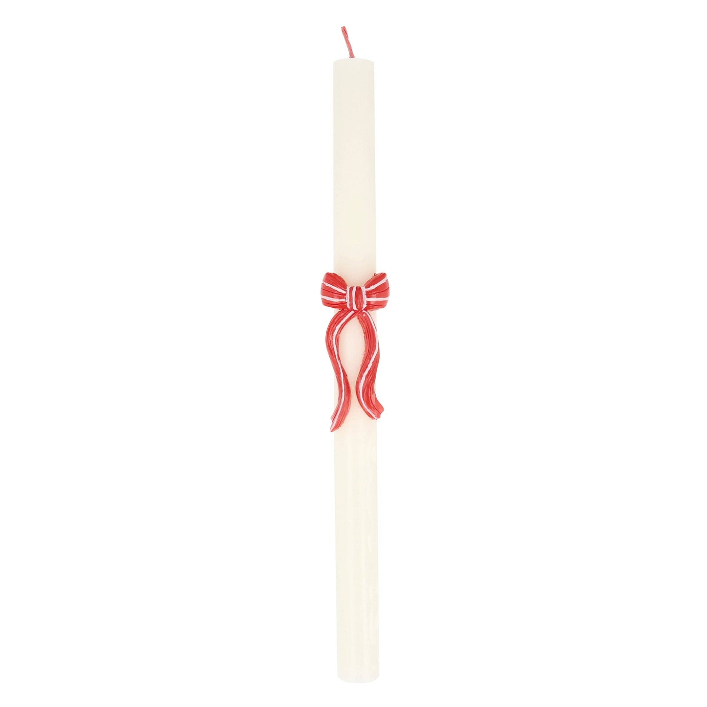 Red Stripy Bow Table Candles