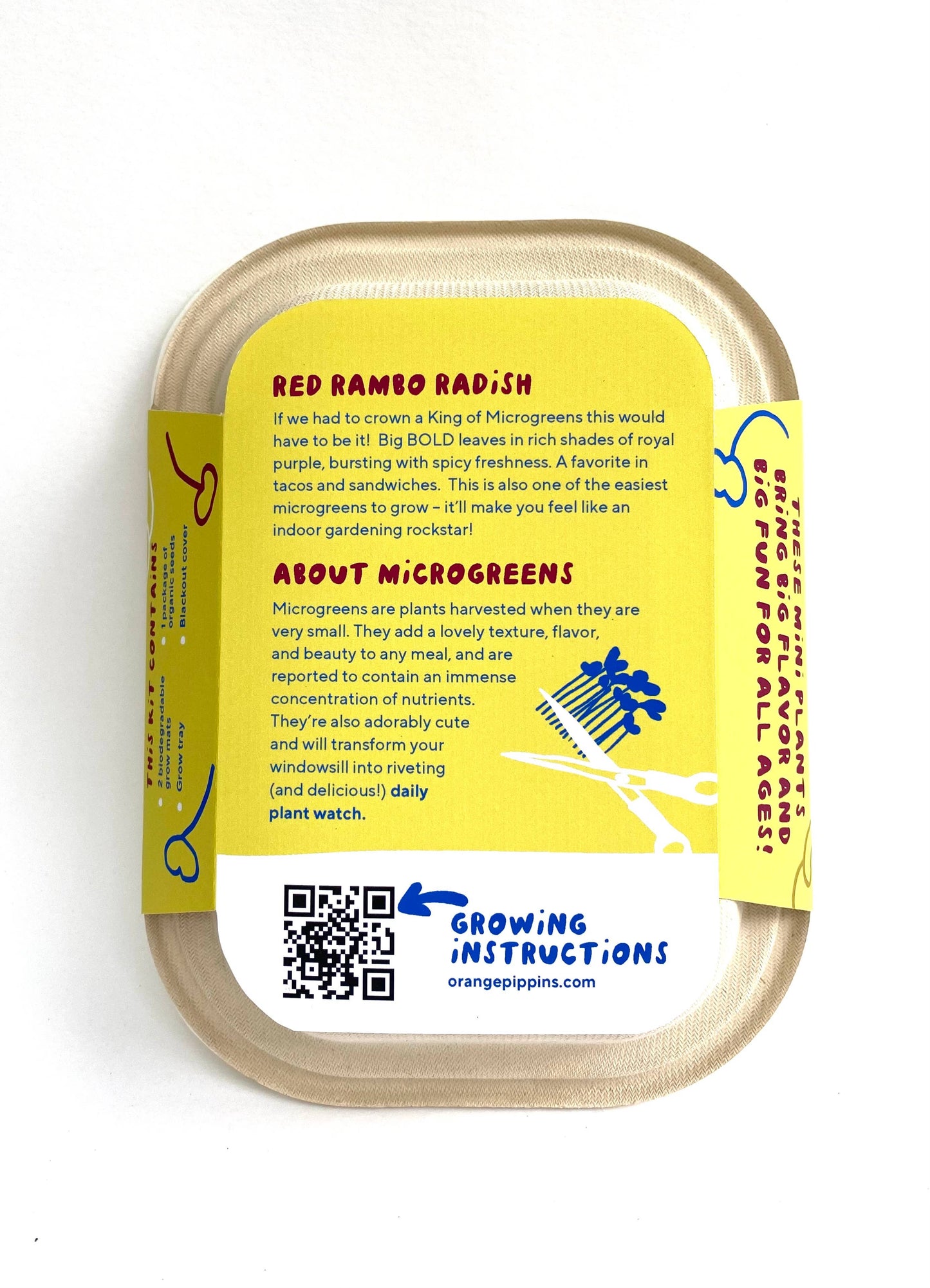 Windowsill Salad Kit: ORGANIC Red Rambo Radish