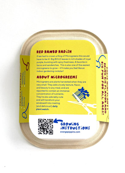 Windowsill Salad Kit: ORGANIC Red Rambo Radish